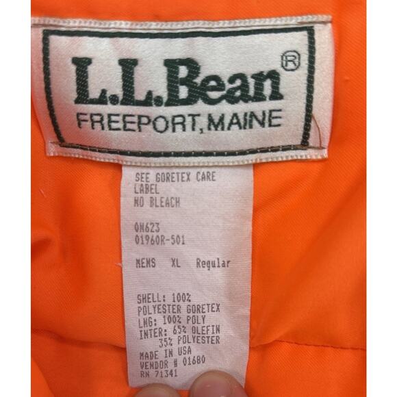 Vintage L.L.Bean Blaze Orange Hunting Jacket Men’s XL Field Coat Game Pockets - Picture 3 of 13